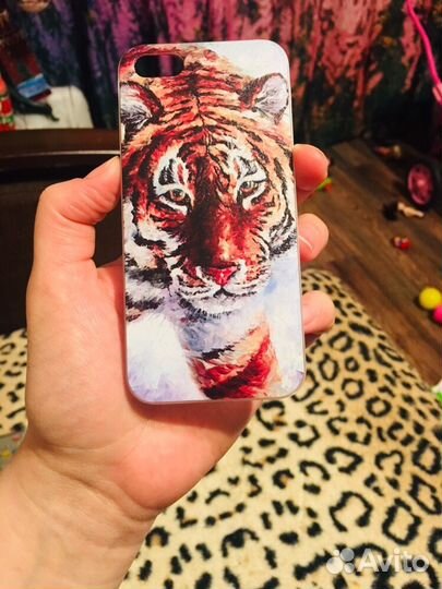 Чехол для iPhone 5, 5S SE Тигр