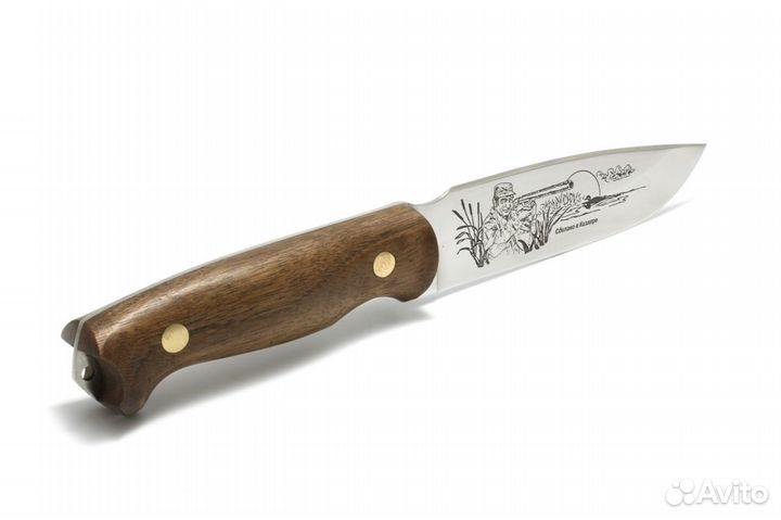 Нож охота сталь 65x13, рукоять дерево