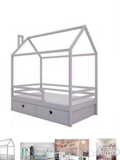 Кровать домик из бука