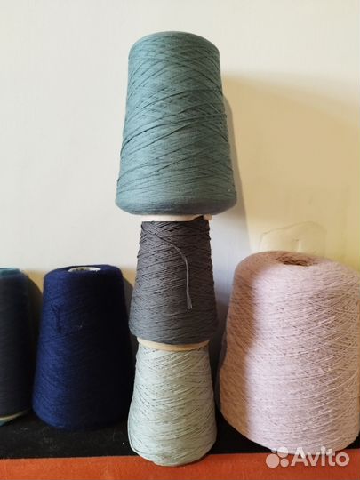 Бобинная пряжа хлопок, ягненок, люрекс