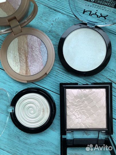 Хайлайтер, румяна, бронзеры, скульпторы