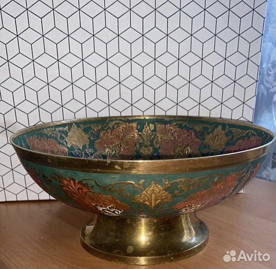 Винтаж: Ваза с павлином. Индия