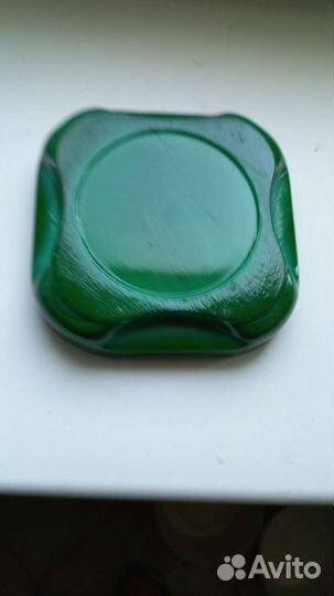 Пепельница,малахитовое стекло,Чехословакия