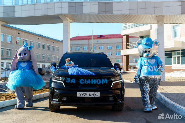 Украшение авто на выписку из роддома