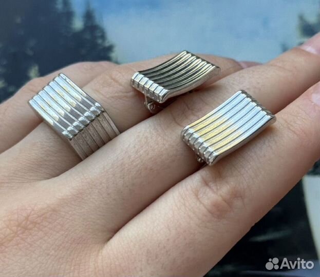 Комплект серебро 925, бренд дельта