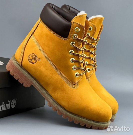 Ораньжевые Timberland с мехом