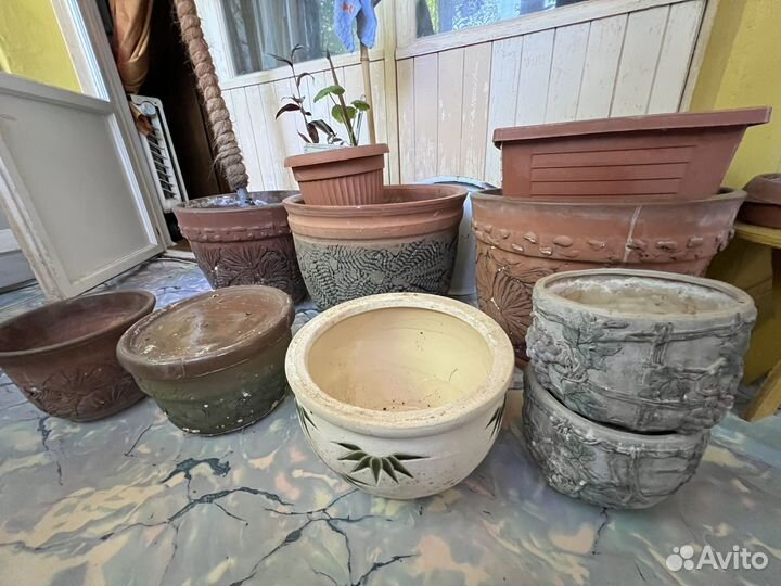 Керамические горшки для цветов бу