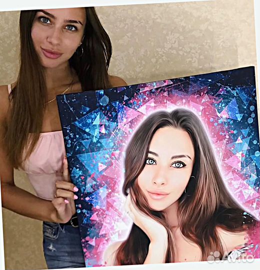 Портрет на холсте по фото (разные размеры)