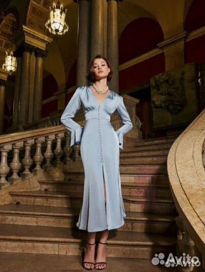 Голубое вечернее платье жен TOP TOP