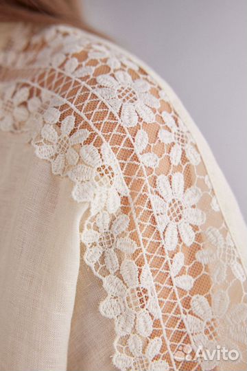 Кимано из льна и кружева