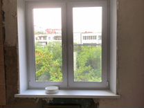 Окно на кухню двухстворчатое с откосами