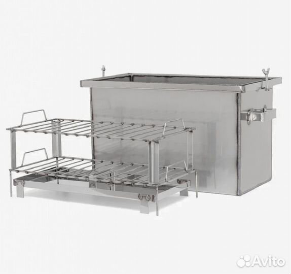 Коптильня г/к. из нержавейки с гидрозатвором