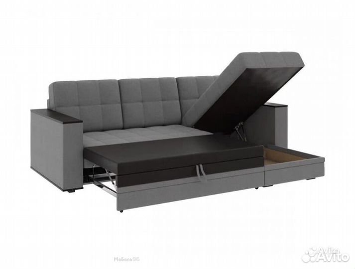 Диван угловой Атлант без столика велюр Neo 26 граф