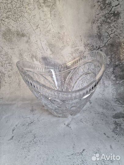 Ваза для фруктов большая хрустальная СССР