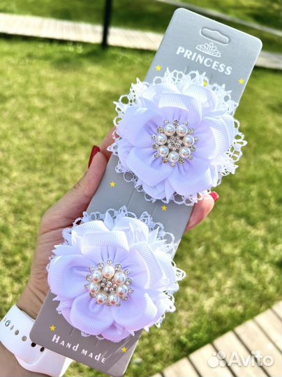 Банты белые Резинка для волос