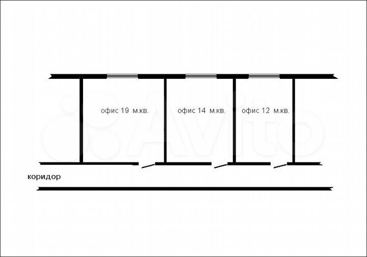 Офис, 45м², 12м², 14м², 19м²