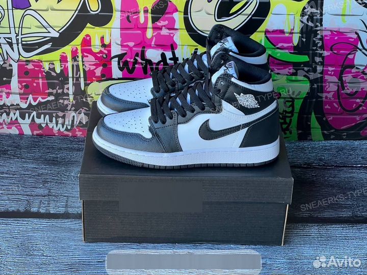 Кроссовки Nike Air Jordan 1 Black White (36-45)