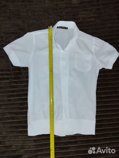 Рубашка белая с коротким рукавом для мальчика
