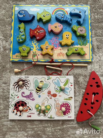 Развивающие деревянные игрушки для малышей