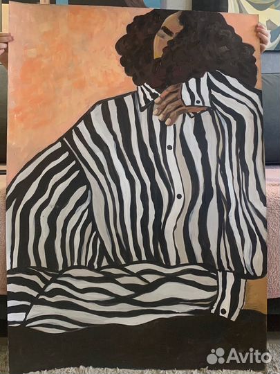 Картина акрилом на картоне