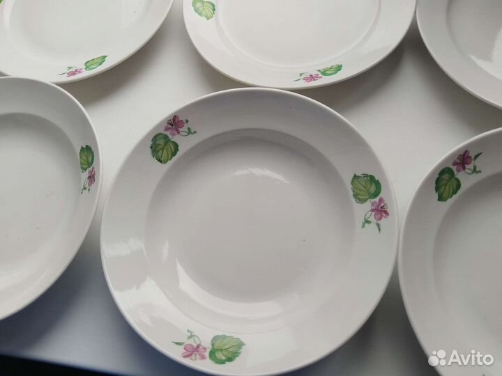Тарелки, 6 штук, фарфор Дулево 1959 год.ссср