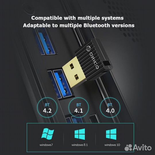 Bluetooth адаптер для пк orico BTA-508-BK