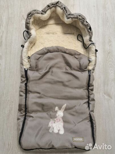 Зимний конверт в коляску овчина