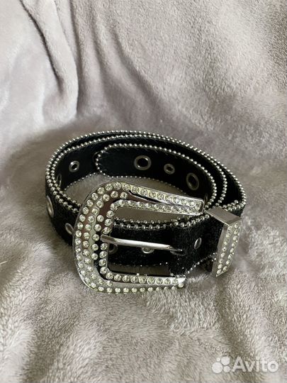Ремень со стразами по типу b.b. simon sk8 y2k