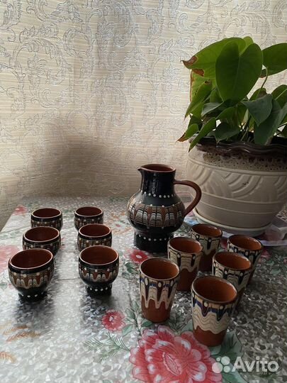 Набор кувшин и стаканы керамика