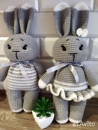 Вязаный заяц ручная работа