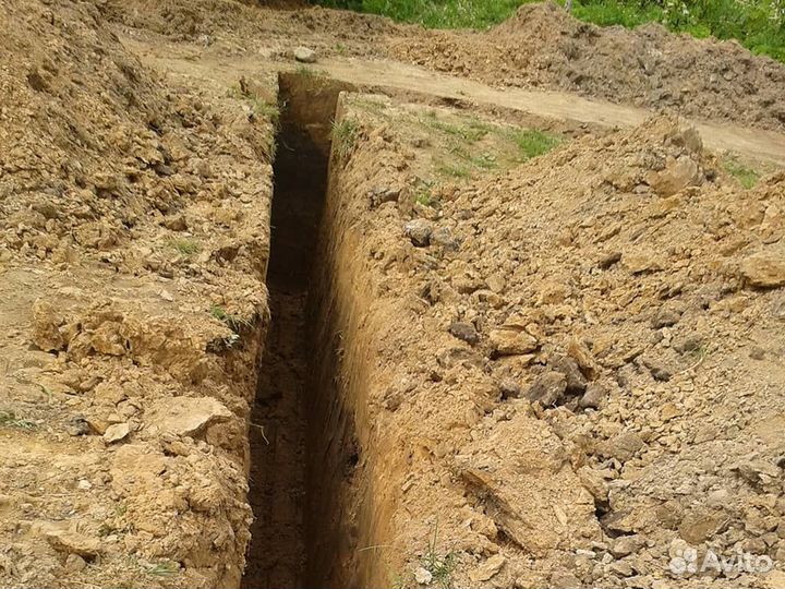 Аренда мини экскаватора, рытье и копка траншеи