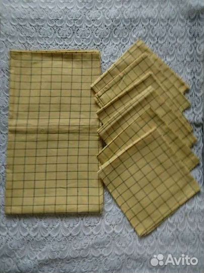 Советские льняные и х/б скатерти и салфетки