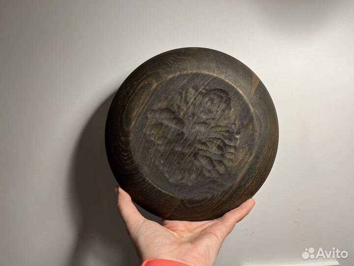 Тарелка декоративная деревянная 20 см