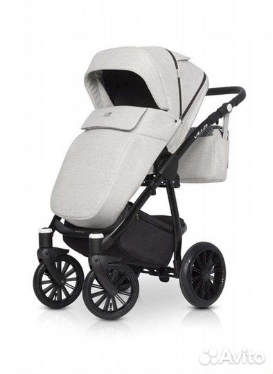 Коляска riko villa 2 В 1 цвет 01 crystal серый