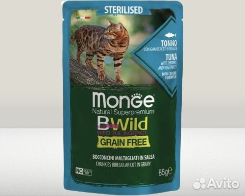 Корм Monge BWild Grain Free (паучи для кошек)