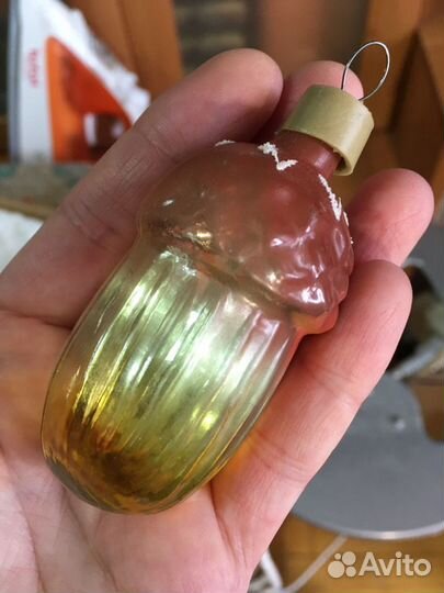 Елочные игрушки СССР желудь льдинка 8см