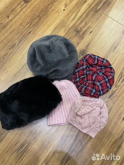 Зимняя шапка, кепи, берет из экомеха (5 вещей)