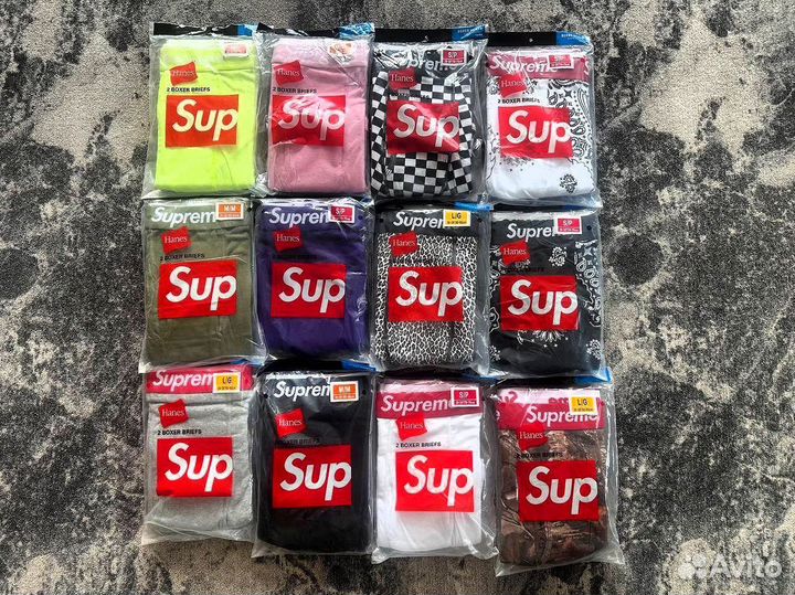 Трусы боксеры Supreme Hanes Boxer Briefs мужские