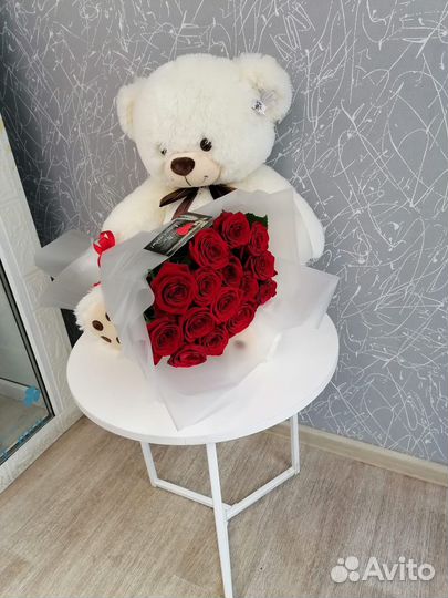 Букет из 15 роз 70 см