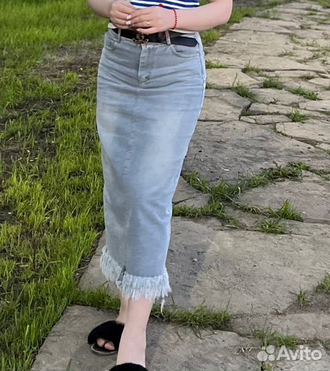 Джинсовая мини юбка