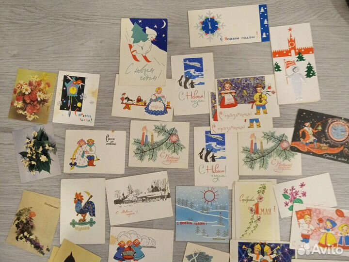 Маленькие открытки СССР чистые