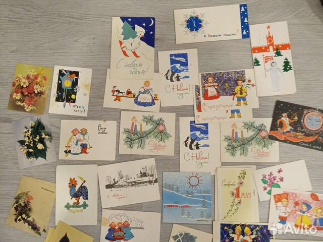 Маленькие открытки СССР чистые