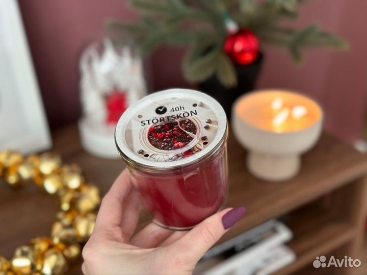 Свеча stortskon IKEA (ягодный джем)