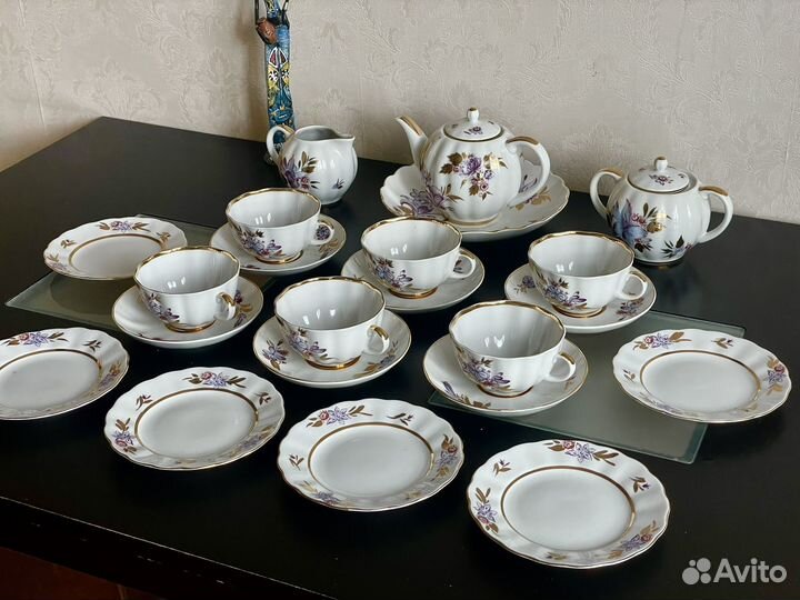 Сервиз чайный лфз Золотые листики полный