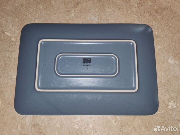 Тарелка Икея прямоугольник серая