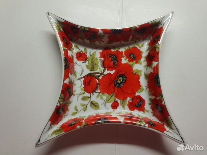 Хрустальный салатник СССР и посуда маки