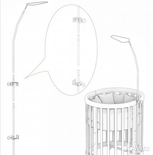 Держатель для балдахина в кроватку