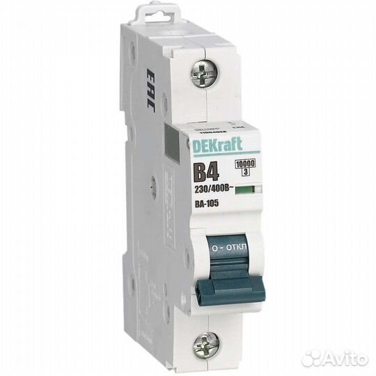 Автоматический выключатель однополюсный DEKraft ва
