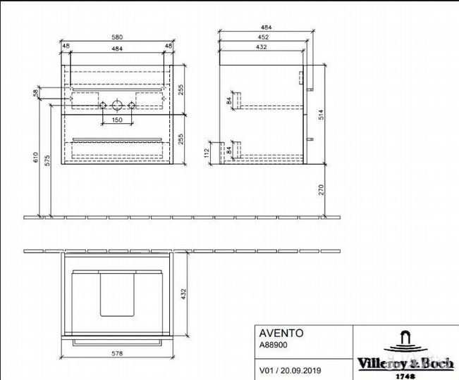 Villeroy&Boch Avento Тумба A88900PN