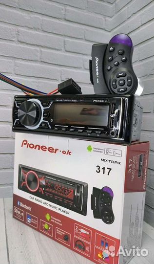 Магнитола Pioneer 317 новая (Bluetooth, USB, AUX)